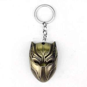 Black Panther Wakanda Forever Keychain Movie Marvel Comics Action Figure Gold‎